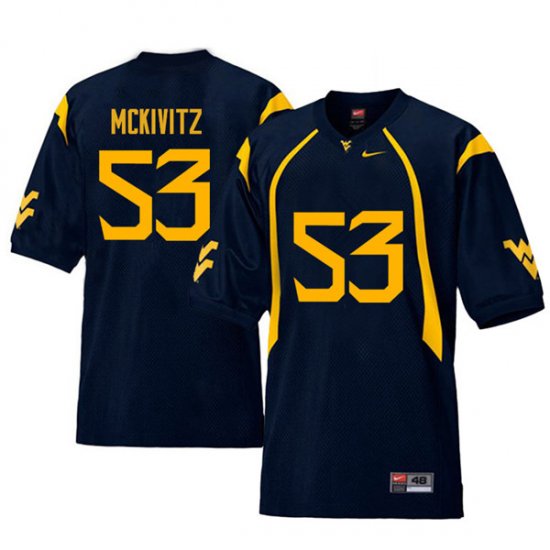 Men's West Virginia Mountaineers NCAA #53 Colton McKivitz Navy Authentic Nike Retro Stitched College Football Jersey JA15Z18OR